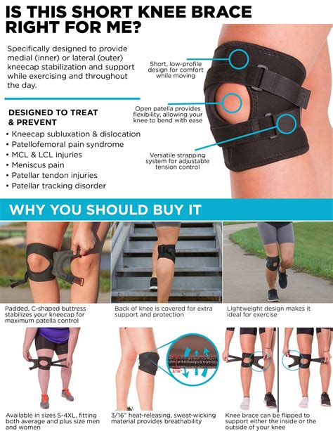 Short & Lightweight Knee Brace | Patellar Tracking Support for Running