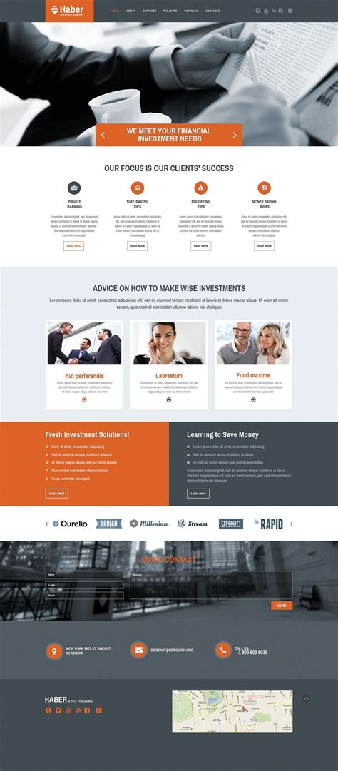 Haber Business Responsive Website Template | Business web design, Website design services, Web ...