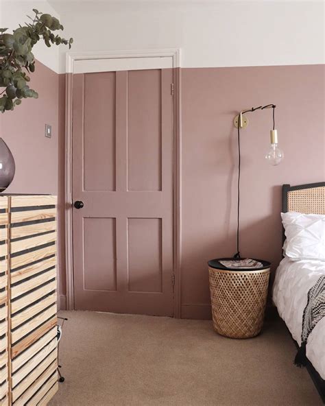 Farrow-Ball-Sulking-Room-Pink-bedroom-walls - Interiors By Color