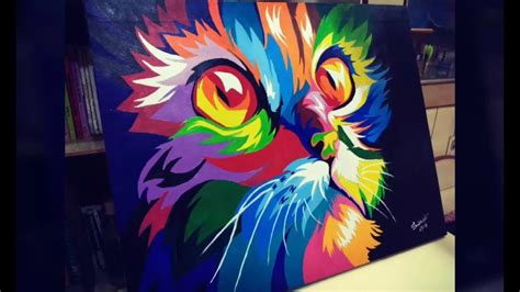 ACRYLIC CAT PAINTING - YouTube