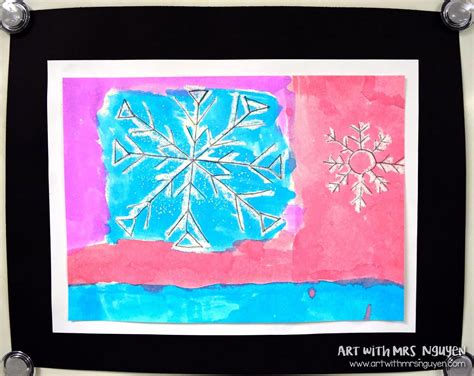 Watercolor Snowflake Paintings (3rd) | Art with Mrs. Nguyen