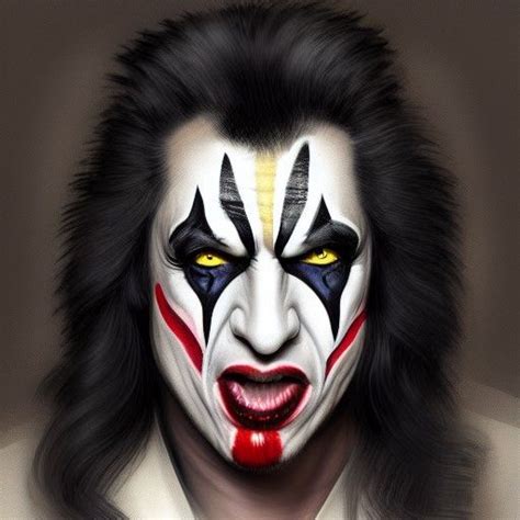 Kiss gene simmons face paint portrait full head face - AI Generated Artwork - NightCafe Creator