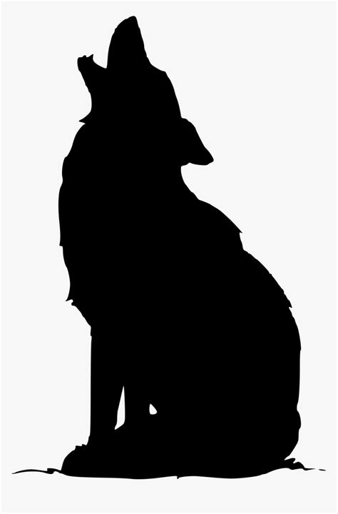 Sitting Howling Wolf Silhouette, HD Png Download , Transparent Png Image - PNGitem