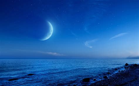 night, Beach, Moon Wallpapers HD / Desktop and Mobile Backgrounds