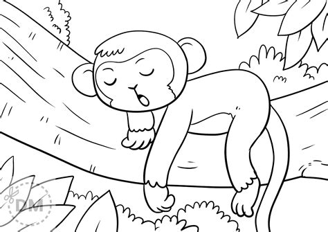 Cute Monkey Coloring Page | Free Printable Sheet - diy-magazine.com