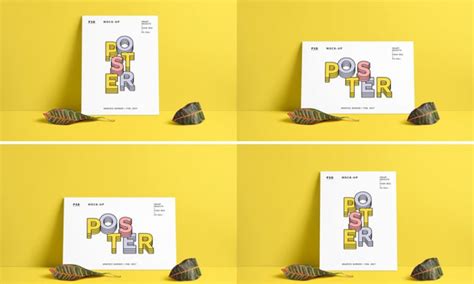 Portrait & Landscape Poster MockUp PSD - Poster Mockup