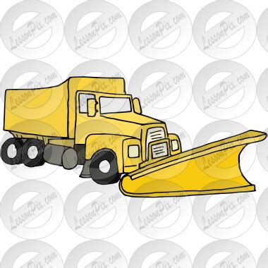 Snow Plow Picture for Classroom / Therapy Use - Great Snow Plow Clipart