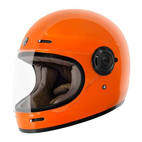 T-1 – Gloss Orange Retro Full Face Motorcycle Helmet - Iron Horse Freedom