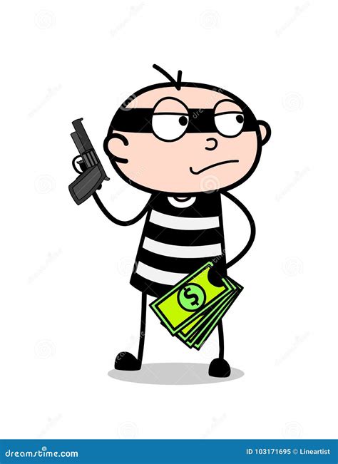 Cartoon Robber With Sign Royalty-Free Stock Photography | CartoonDealer ...