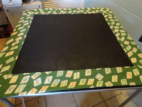 Mahjong handmade table cover 31"x31" green cotton with mah jong tiles ...