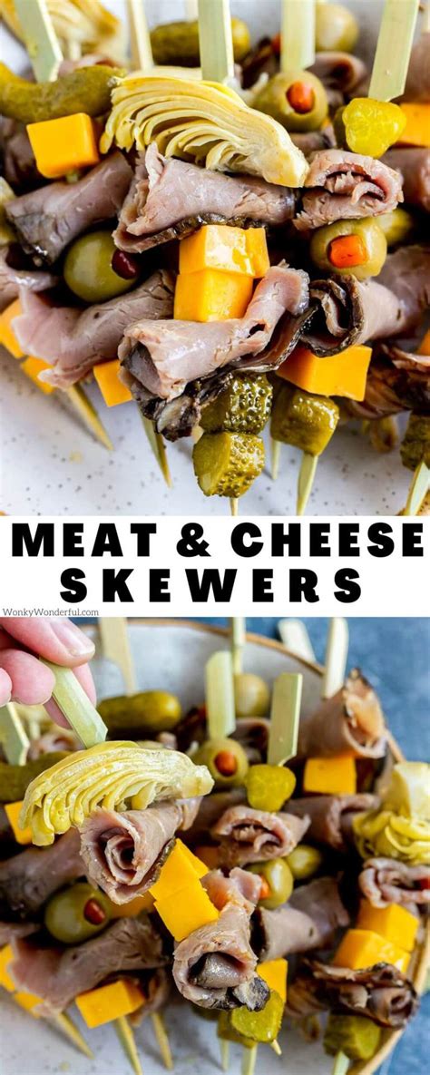 MEAT and CHEESE SKEWERS + WonkyWonderful