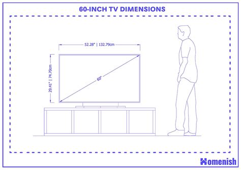 60-Inch TV Dimensions and Guidelines (with 3 Drawings) - Homenish