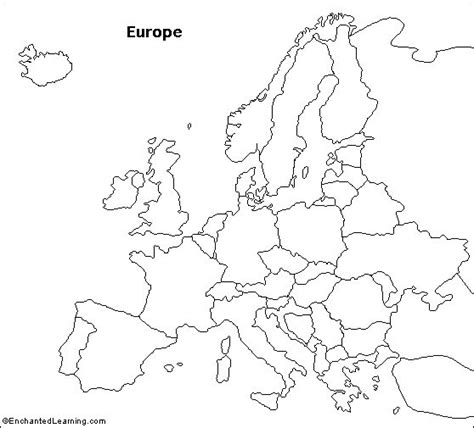 Outline Map Europe - Europe map printable, World map printable, World ...