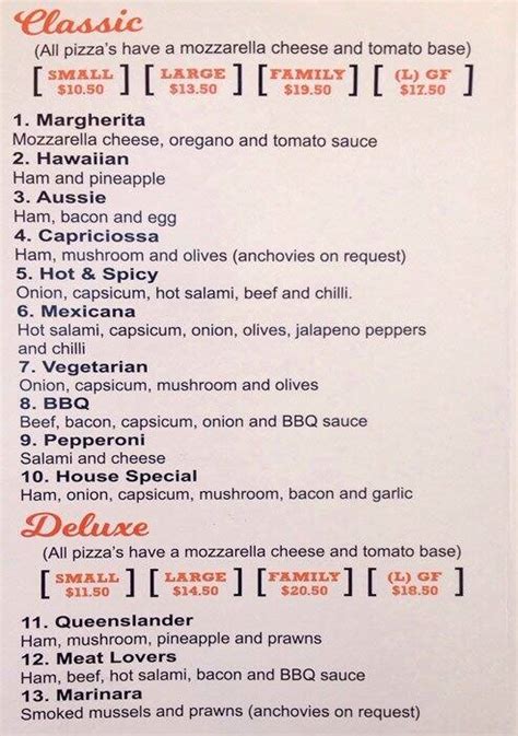 Il Amalfi Pizza Pasta Menu, Menu for Il Amalfi Pizza Pasta, Kew, Melbourne - Urbanspoon/Zomato