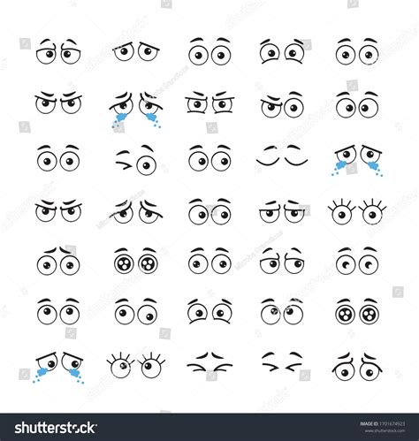 Cartoon Emotion Eye Isolated Set Collection Stock Vector (Royalty Free ...