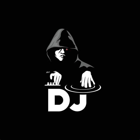 DJ logo with hoodie man, Design element for logo, poster, card, banner, emblem, t shirt. Vector ...