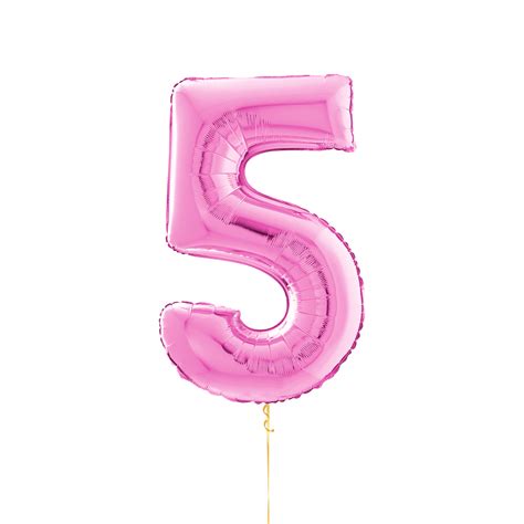 Fuschia Pink Number Balloon Five - BALLOONBX