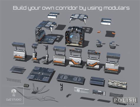 Sci-fi Corridor Modular Kit | Daz 3D