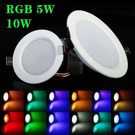 Aliexpress.com : Buy Best RGB 5W/10W LED Ceiling Panel Light AC85 265V 24Color Downlight Bulb ...