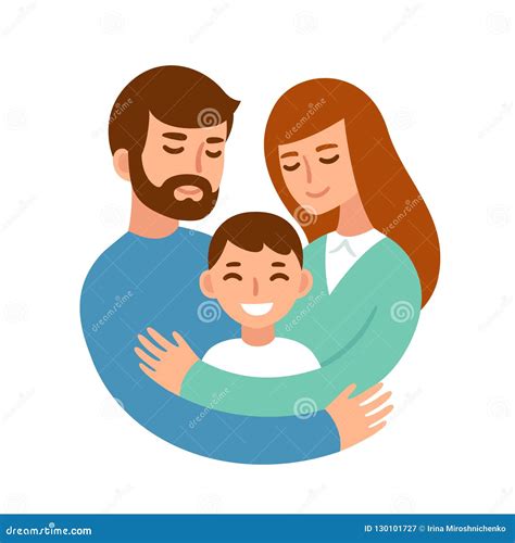 Parent Hugging Child Cartoon