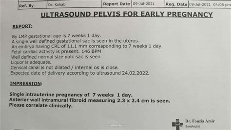 Ask a Gynecologist Online for Early Pregnancy Ultrasound Report