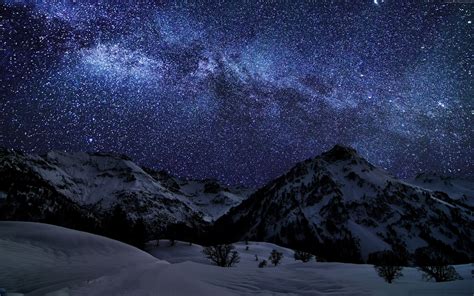 Winter Night Sky Wallpapers - Top Free Winter Night Sky Backgrounds - WallpaperAccess