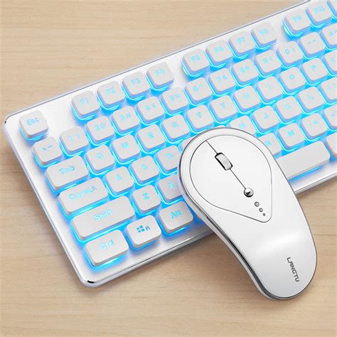 Silent 2.4GHz Wireless Backlit Keyboard and Mouse Combo Set for Desktop ...