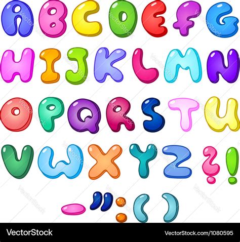 3d bubble alphabet Royalty Free Vector Image - VectorStock