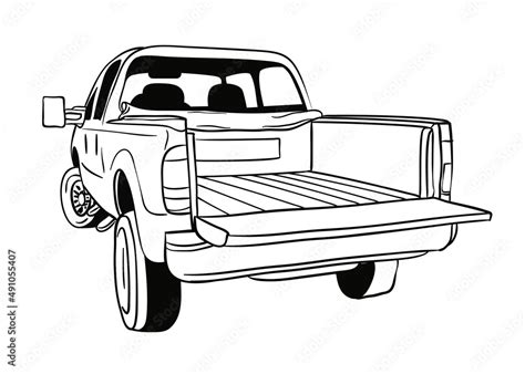 Pickup Truck Outline Drawing