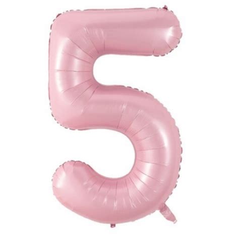 34″ Pastel Baby Pink Number 5 – Foil Balloon – Balloon Warehouse™