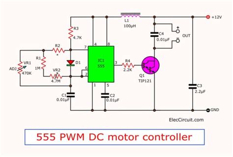 555 PWM LED dimmer circuit diagram | Power Battery Saving