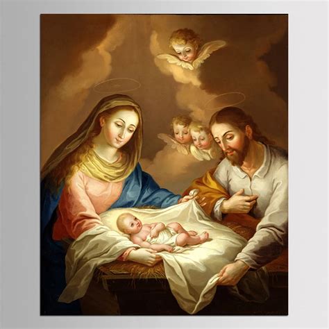 Luxury IartsFamous Print Painting The Holy Family of Jesus Wall Art for Living Room Decor No ...