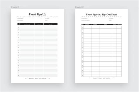 Event Sign up Template Sign-up Sheet Layout Printable Sign up Event ...