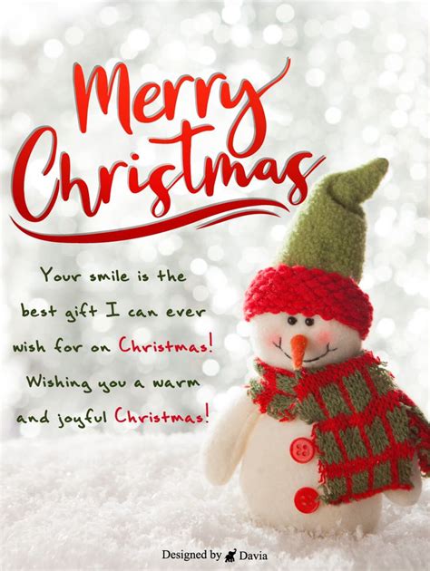 Smiling Snowman – Christmas Cards | Birthday & Greeting Cards by Davia | Merry christmas wishes ...