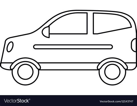 Hatchback car vehicle side view outline Royalty Free Vector