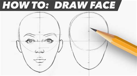 How To: Draw Face | Easy Beginner Proportion Tutorial - YouTube