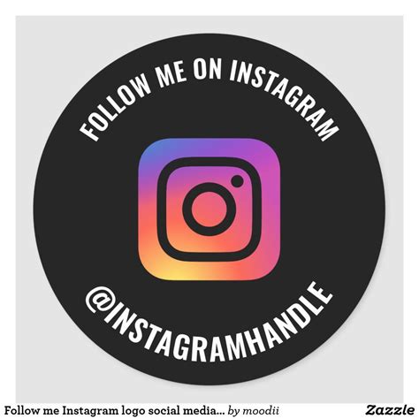 Follow me Instagram logo social media marketing Classic Round Sticker | Zazzle | Instagram logo ...