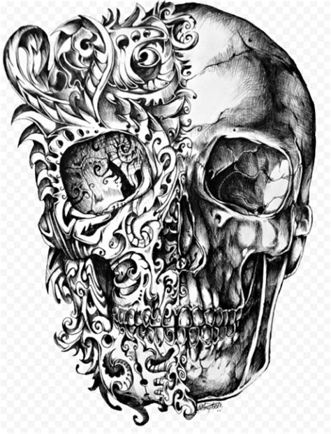 Black Skull Tattoo Design Drawing | Citypng