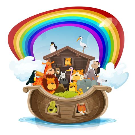 Noah's Ark With Rainbow 265108 Vector Art at Vecteezy