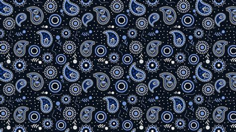 Blue Paisley Seamless Pattern - Graphics | Motion Array