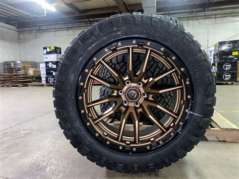 22x10 Fuel D681 Rebel Bronze Wheels Rims 34" Nitto AT Tires 8x6.5 Dodge Ram 2500 for Sale ...