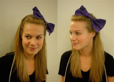 Giant Purple Bow Fabric Headband - Sew in Love