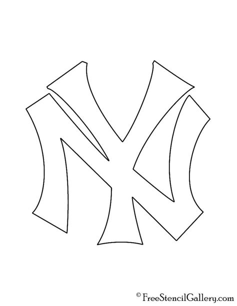 MLB - New York Yankees Logo Stencil | Free Stencil Gallery | New york yankees logo, New york ...