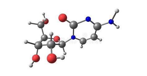 Cytidine Molecular Structure Isolated on White Background Stock ...