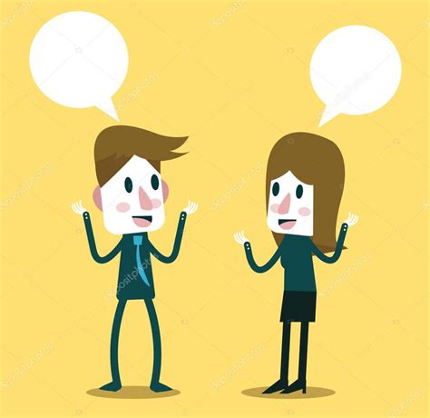 Two business people talking and discussing. — Stock Vector © mangsaab ...