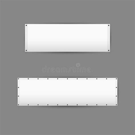 Empty White Vinyl Banners with Grommets. Vector Illustration Stock Illustration - Illustration ...