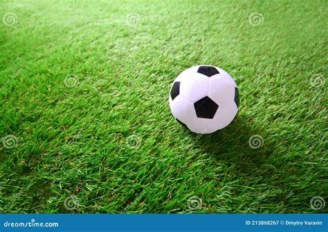 Little Soccer Ball on the Artificial Turf Mat Stock Image - Image of ...