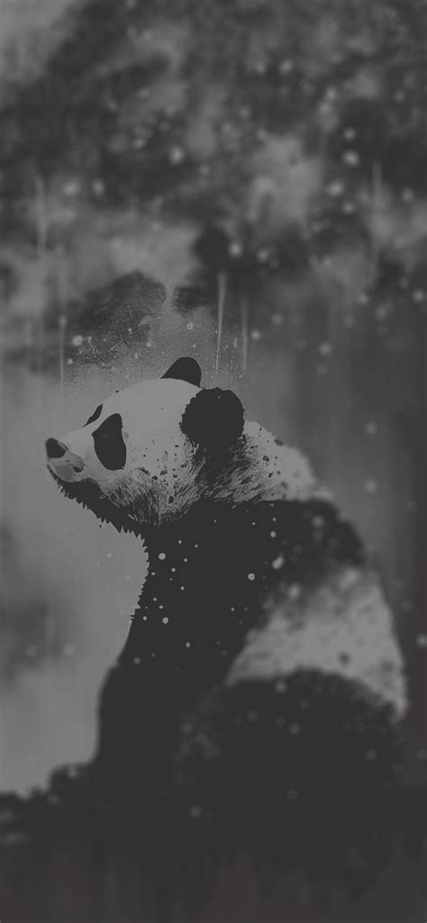 Sad Panda Black & White Wallpaper - Panda Aesthetic Wallpapers