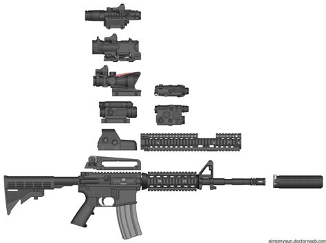 M4A1 SOPMOD Block II Kit by Scarlighter on DeviantArt