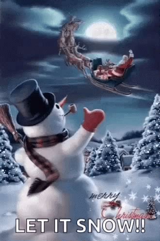 Let It Snow Snowman GIF - LetItSnow Snowman Wave - Discover & Share GIFs